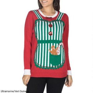 Christmas sweater apron NWT